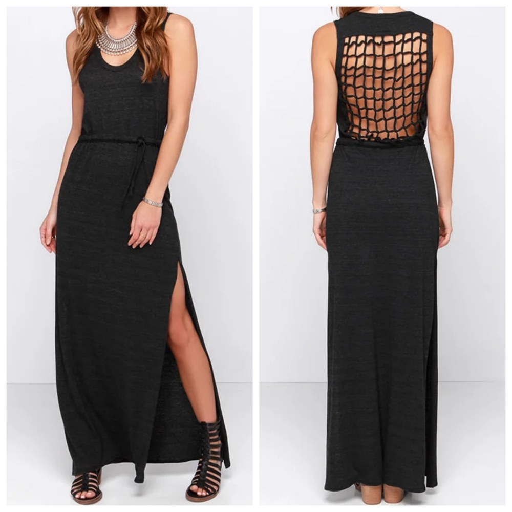 Chaser Charcoal Cut Out Maxi Dress